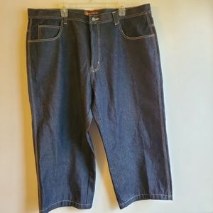 RISK JEANS CO. MEN'S JEANS SHORT BLUE SIZE WAIST 44" INSEAM 25"